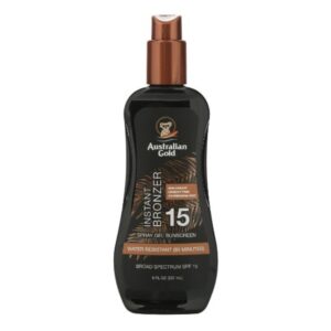 AUSTRALIAN GOLD INSTANT BRONZER 15 SPRAY GEL SUNSCREEN 237ML