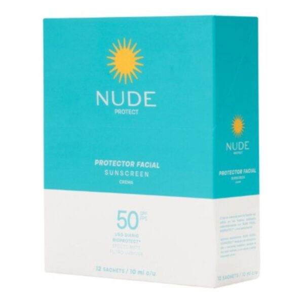 NUDE PROTECTOR FACIAL SUNSCREEN 50 SPF USO DIARIO 12 SACHET