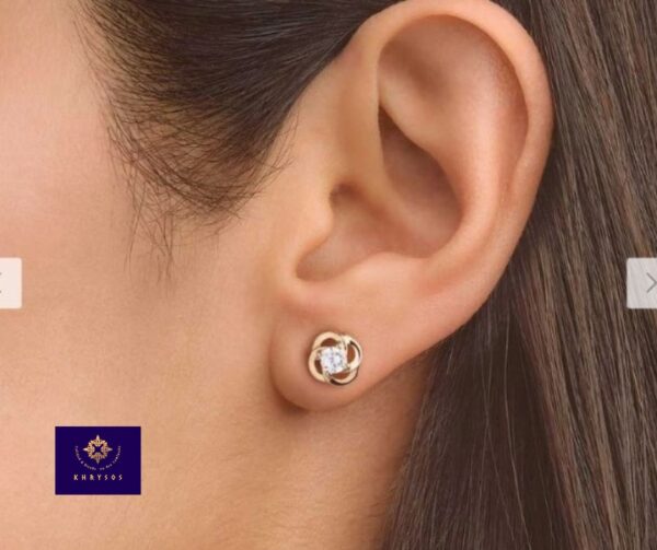 Aretes Espiral Plata Oro - Imagen 3