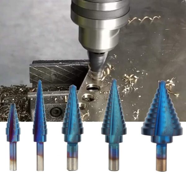 BROCA ESCALONADA HSS X METAL AZUL KT X5 BROCAS 50 EN 1 CAJA ALUMINIO - Imagen 3