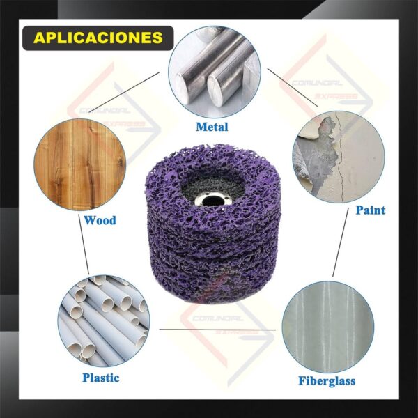 DISCO REMOVEDOR PINTURA OXIDO NO DAÑA SUPERFICIES X2 PCs - Imagen 3