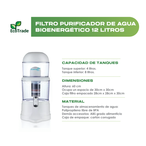 Filtro Purificador de Agua 12 Litros Ecotrade Filters - Imagen 2