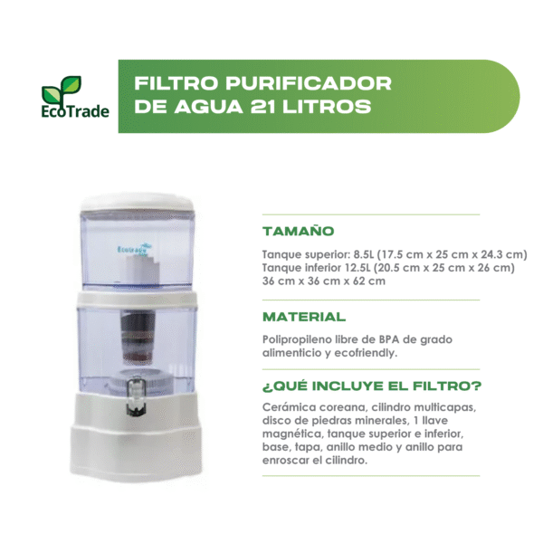 Filtro Purificador de Agua 21 Litros Ecotrade Filters - Imagen 2