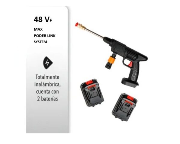 Hidrolavadora Portátil Recargable con Doble Batería Limpieza Potente Donde Quieras - Imagen 2