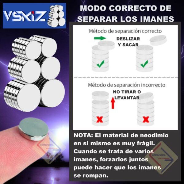 IMAN DE NEODIMIO CIRCULAR 3mmN35 POTENTE JUEGO 30 IMANES - Imagen 3