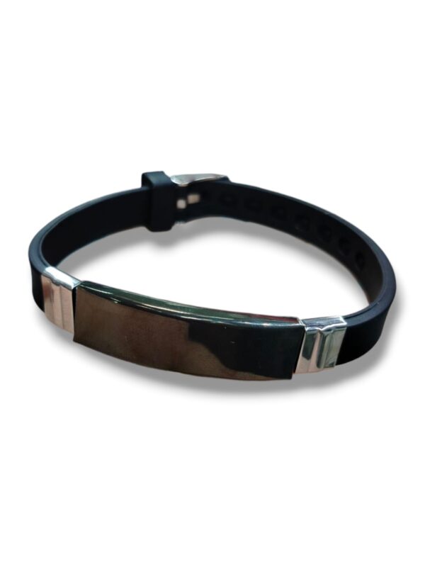 Brazalete de identificación delgado placa negra