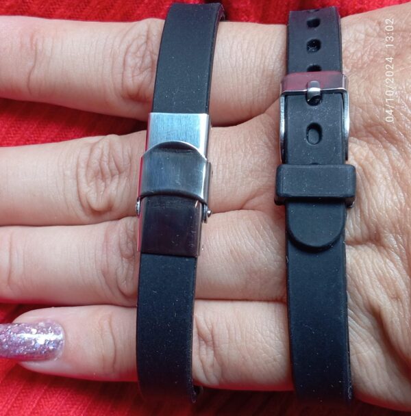 Brazalete de identificación delgado placa negra - Imagen 4
