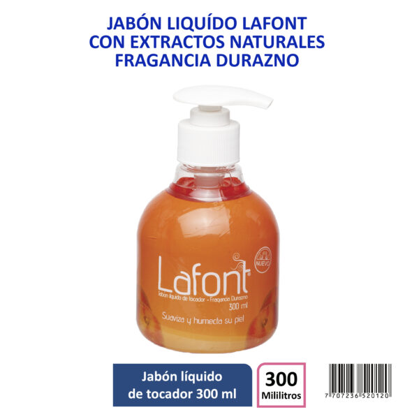 JABON LIQUIDO LAFONT X 300 mL FRAGANCIA DURAZNO - Imagen 2