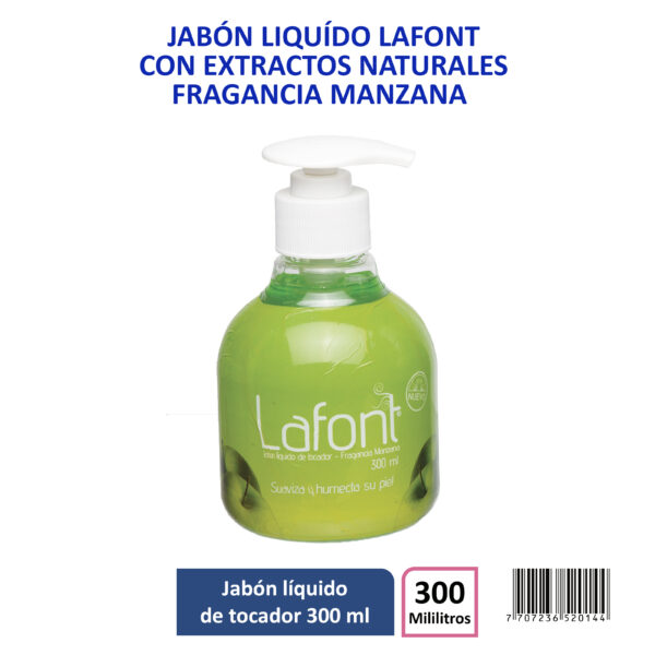 JABON LIQUIDO LAFONT X 300 mL FRAGANCIA MANZANA - Imagen 2