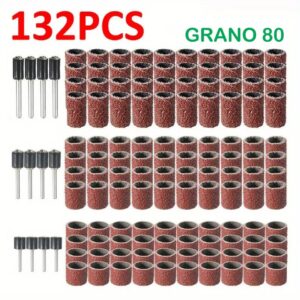 LIJAS DE TAMBOR PARA DREMEL Y MOTOTOOL GRANO 80 132 PIEZAS CAJA