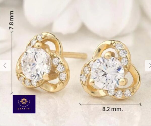 Aretes Lotus plata oro - Imagen 4