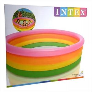 Piscina Inflable Intex 168x44 cm con 4 Aros Diversión Gigante y Colorida