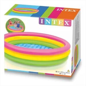 Piscina Inflable Intex 147x33 cm con Piso Acolchado Espacio Comodidad y Diversión