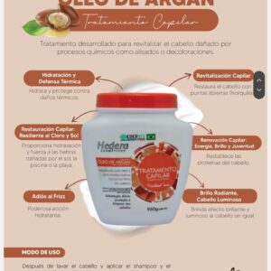 Tratamiento capilar Oleo de Argan Hedera Cosmeticos