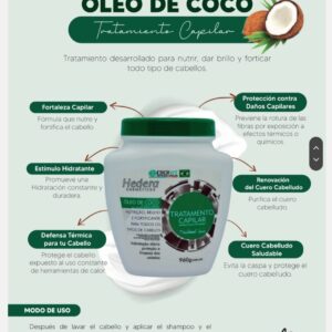 Tratamiento capilar oleo de coco Hereda Cosmeticos