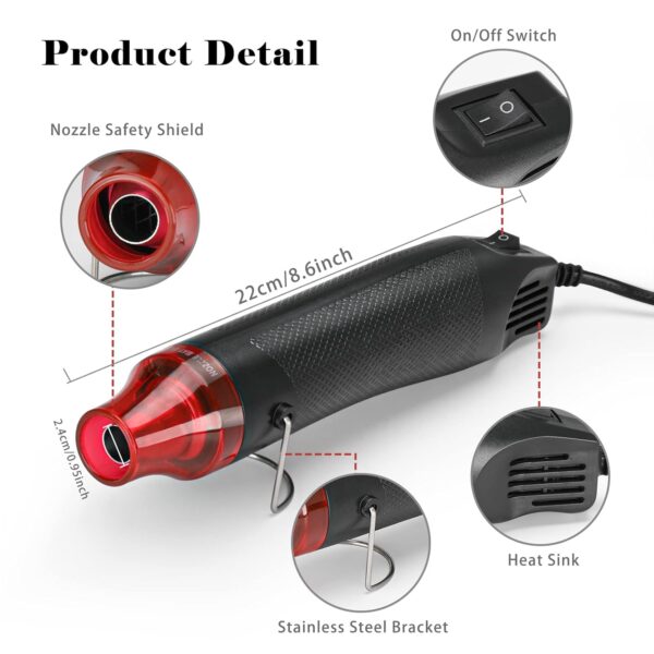 MINI PISTOLA DE CALOR DIY 300W MAS 528 TUBOS TERMORRETRÁCTILES - Imagen 3