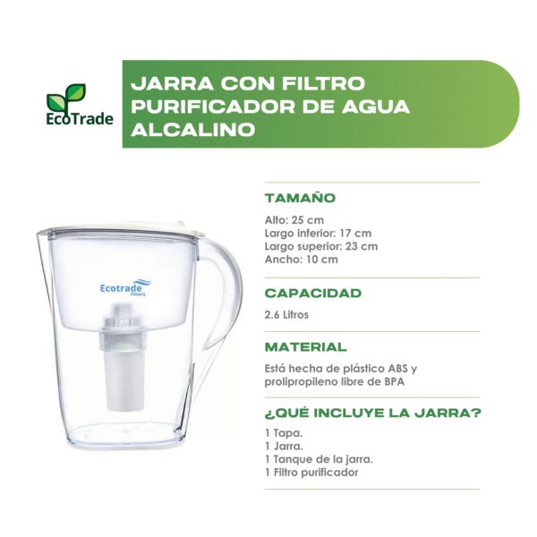 Jarra Purificadora de Agua Alcalina Ecotrade - Imagen 2