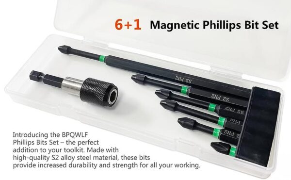 PUNTAS DE IMPACTO S2PH2 MAGNETICAS PHILLIPS RANURA CRUZADA MAS EXTENSION MAGNETICA 7 PCs - Imagen 6