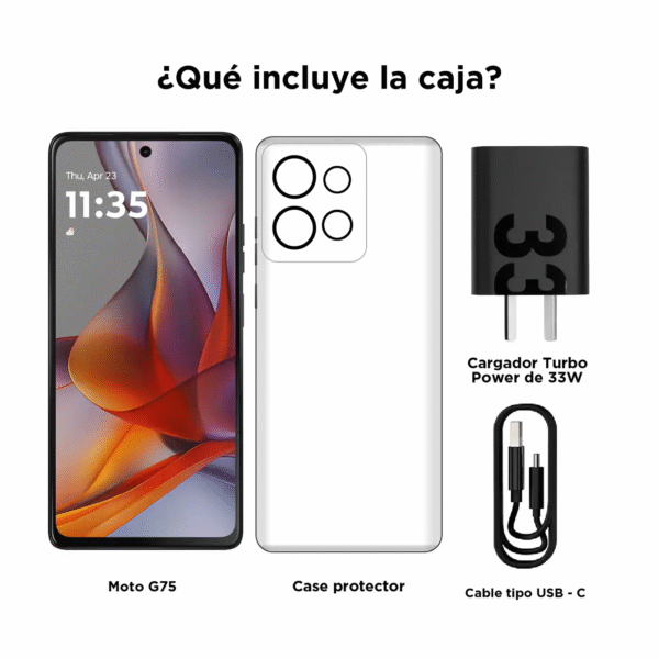 Celular Moto G75 5G 256 Almacenamiento 8 y 8 Ram Gris - Imagen 2