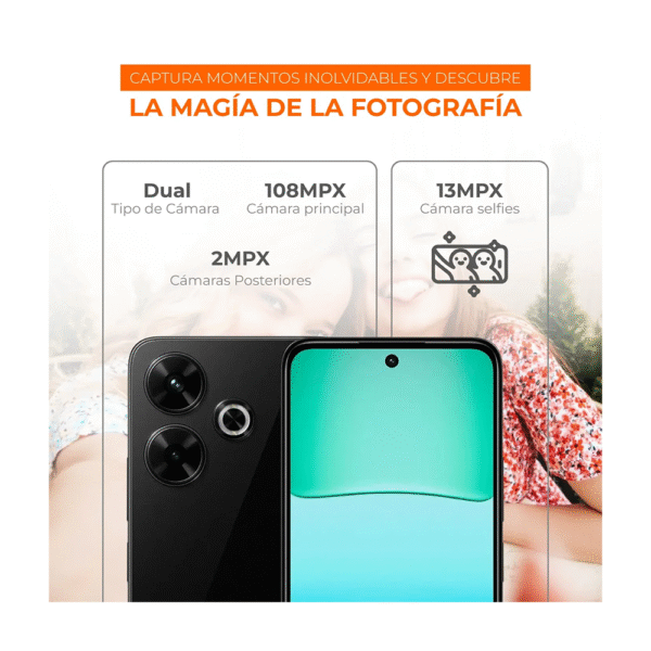 Celular Xioami Redmi 13 128 Almacenamiento 6 de Ram Negro - Imagen 4