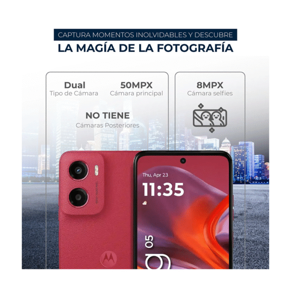 Celular Motorola G05 128 Almacenamiento 4 y 4 Ram Rojo - Imagen 3
