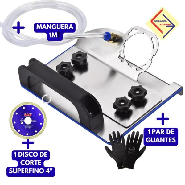 KIT SOPORTE BISEL ACERO INX CERAMICA 45G MANGUERA DISCO Y GUANTES