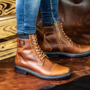 Bota Olimpo Miel para Caballero en Cuero