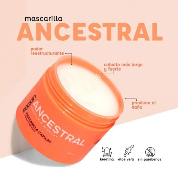Mascarilla Capilar Ancestral La Poción 350 ml con Karité Quinoa Aloe y Keratina - Imagen 3