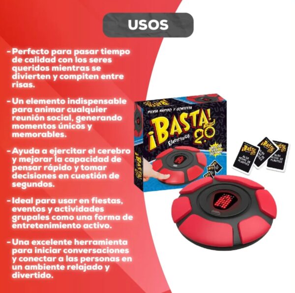 Juego Mesa Basta Palabras Español Electronico Piensa Rapido - Imagen 4