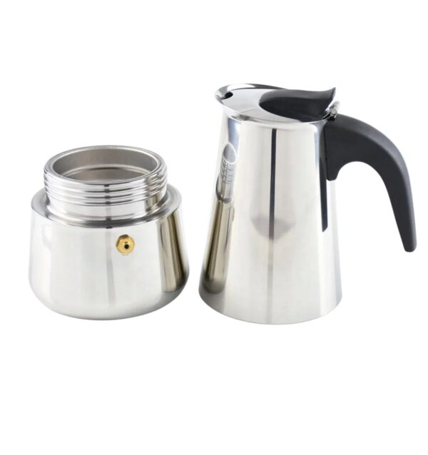Cafetera expreso lujo italiano capacidad 9 tazas acero inoxidable - Imagen 2