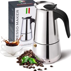Cafetera expreso lujo italiano capacidad 9 tazas acero inoxidable