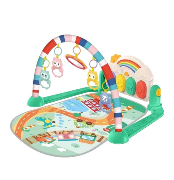 Gimnasio tapete piano musical estimulacion bebes diseño tren - Imagen 2
