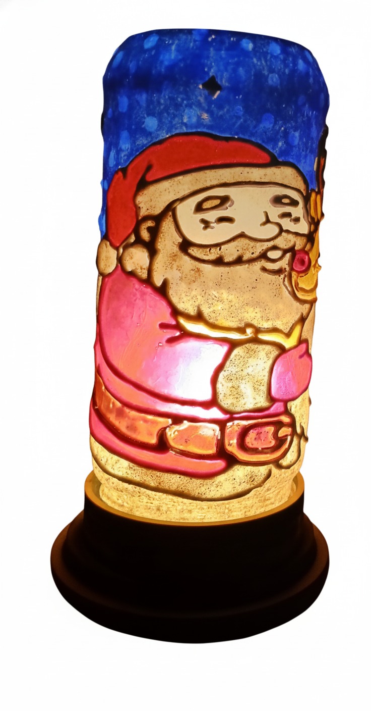 Lámpara de Santa y Rudolf en un tierno abrazo - Imagen 4