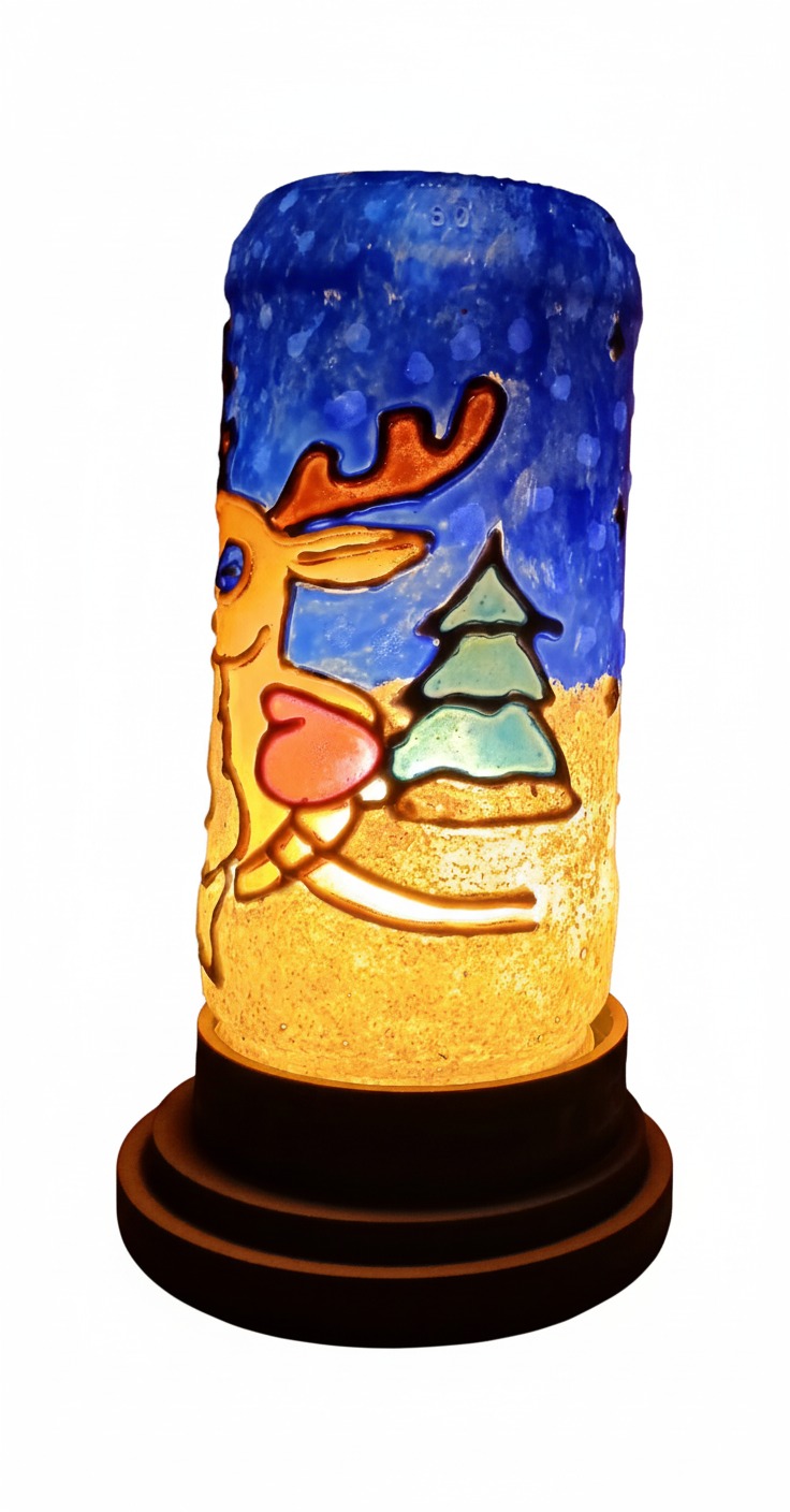 Lámpara de Santa y Rudolf en un tierno abrazo - Imagen 2