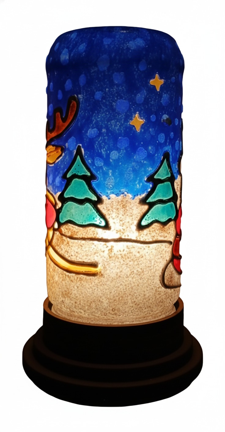 Lámpara de Santa y Rudolf en un tierno abrazo - Imagen 5