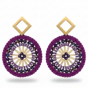 Aretes en acero color magenta