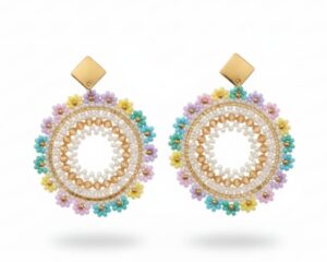 Aretes en acero flores