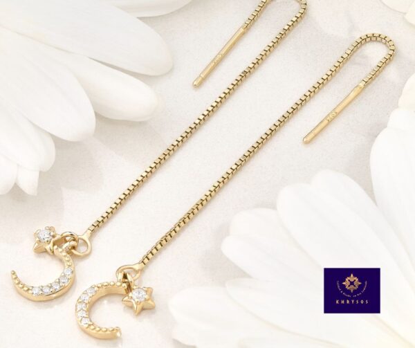 Aretes Luna Plata oro