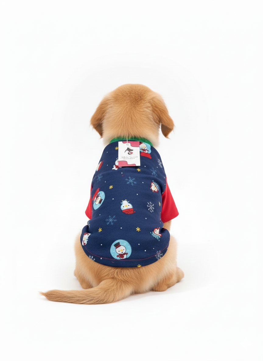 Camisa Navideña Azul para Mascota - Imagen 2