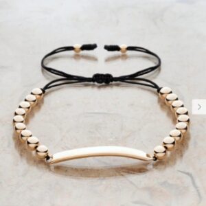 pulsera de balines con placa