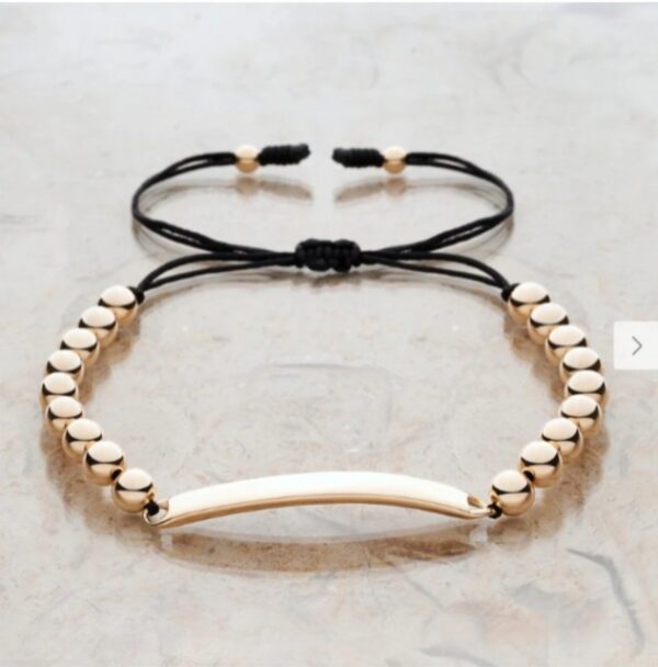 pulsera de balines con placa