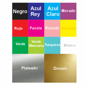 Colores disponibles en vinilo adhesivo