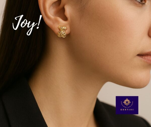 Aretes Teddy plata oro - Imagen 3