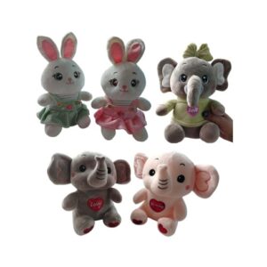 Colección peluches elefantes y conejas ternura suavidad y estilo en un abrazo